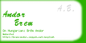 andor brem business card